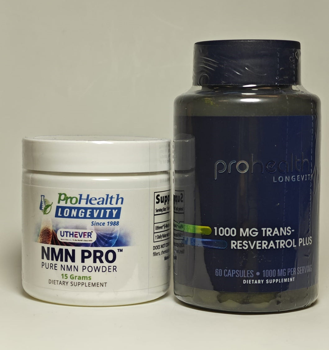 NMN Pro 粉末裝+反式白藜蘆醇套裝 MNM Pro Powder (NMN 15000) + Trans Resveratrol 1000