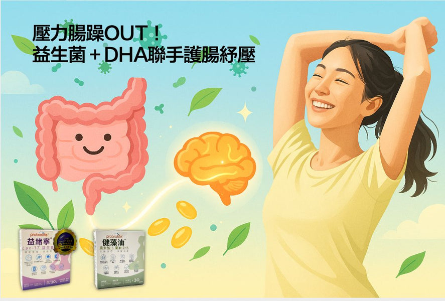 壓力腸躁OUT！益生菌＋DHA聯手護腸紓壓