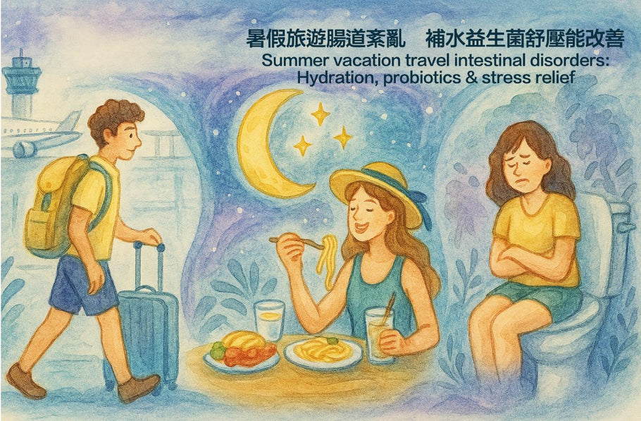 暑假旅遊腸道紊亂　補水益生菌舒壓能改善