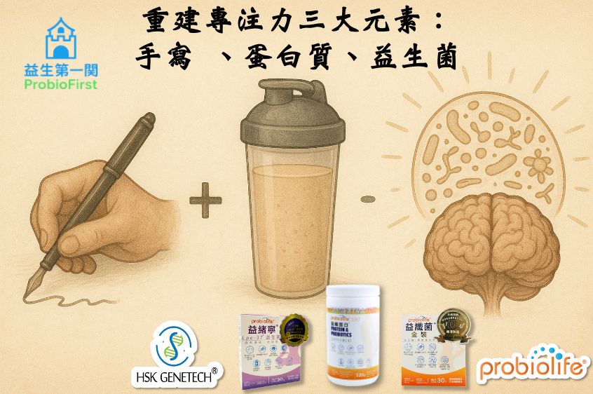 重建專注力三大元素：手寫、蛋白質、益生菌
